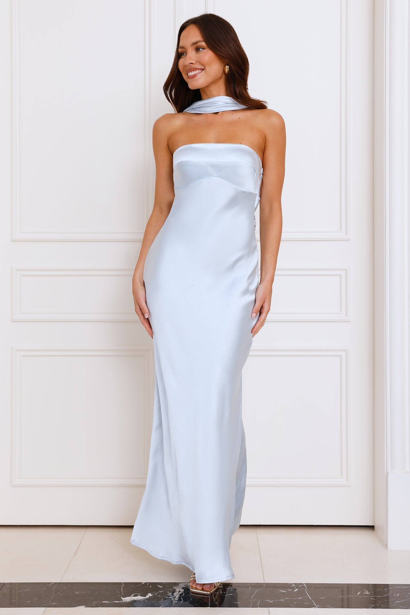 Light blue satin dress UK summer dresses